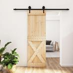 vidaXL Schuifdeur met beslag 70x210 cm massief grenenhout, Doe-het-zelf en Verbouw, Deuren en Horren, Verzenden, Nieuw