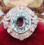 Ring Platina Aquamarijn - Diamant, Nieuw