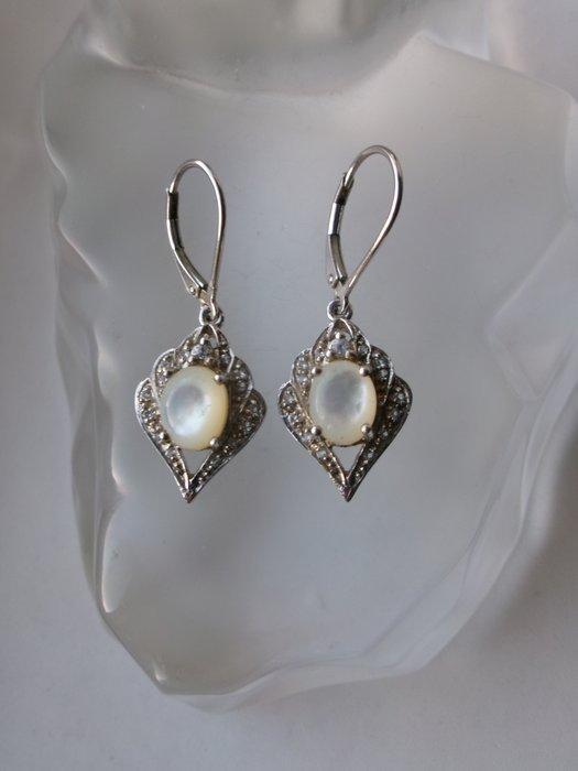 Zilver, Moernehout - Oorbellen - Art Deco-stijl, Antiek en Kunst, Kunst | Designobjecten