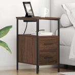 vidaXL Bedside kasten met lade 2 pcs bruin eikenkleur 30 x, Verzenden, Nieuw, 55 tot 70 cm, 45 tot 65 cm