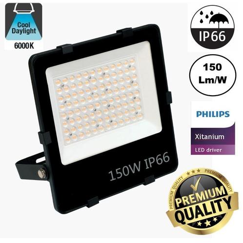 LED Floodlight 150 Watt | 6000K Daglicht Wit | Philips, Tuin en Terras, Buitenverlichting, Waterbestendig, Led, Netvoeding, 50 tot 250 watt
