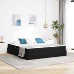 vidaXL Opbergbed met matras met matras Zwart 160 x 200 cm, Verzenden, Nieuw, Zwart, Stof