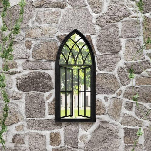 vidaXL Tuinspiegel 70x30 cm ijzer zwart, Huis en Inrichting, Woonaccessoires | Spiegels, Nieuw, Verzenden