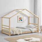 Kinderbed houten bed huisbed met bedbodem 90x200 hout, Kinderen en Baby's, Kinderkamer | Bedden, Verzenden, Nieuw