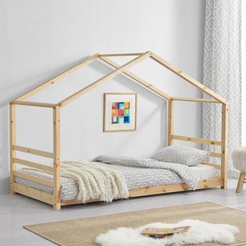 Kinderbed houten bed huisbed met bedbodem 90x200 hout beschikbaar voor biedingen