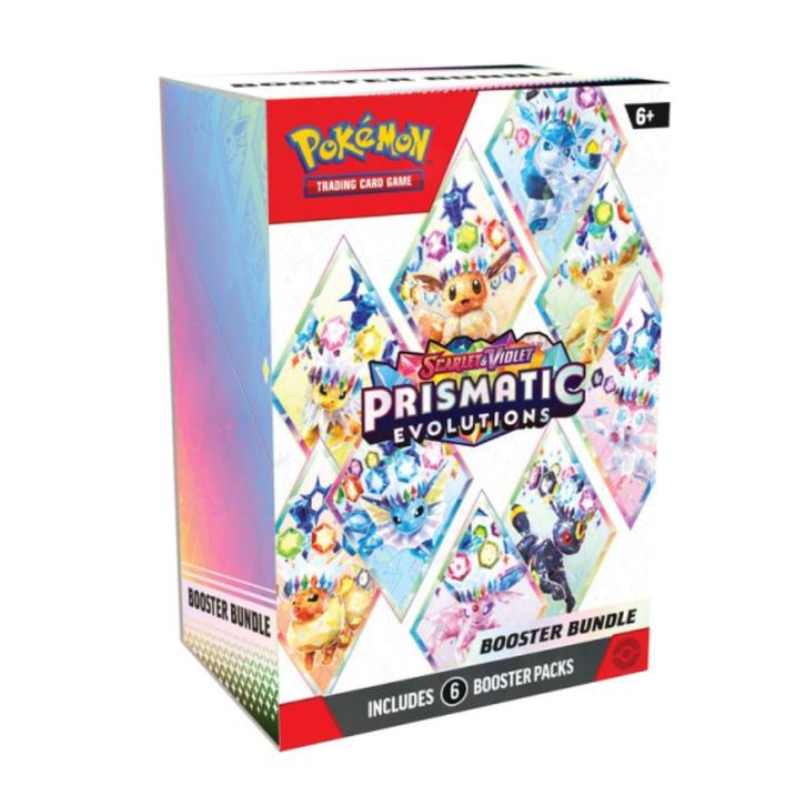 Pokémon Scarlet & Violet Prismatic Evolutions Booster Bundle, Hobby en Vrije tijd, Verzamelkaartspellen | Pokémon, Boosterbox