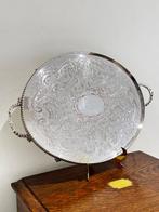 Antique Silver Tray with Ornate Engraving – Made by Pepper &