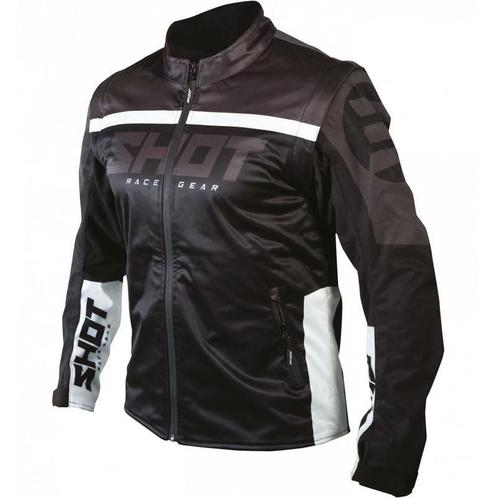 Enduro Jas Shot Softshell Zwart Wit - MAAT XXL, Motoren, Kleding | Motorkleding, Heren, Nieuw met kaartje, Jas | textiel, Verzenden