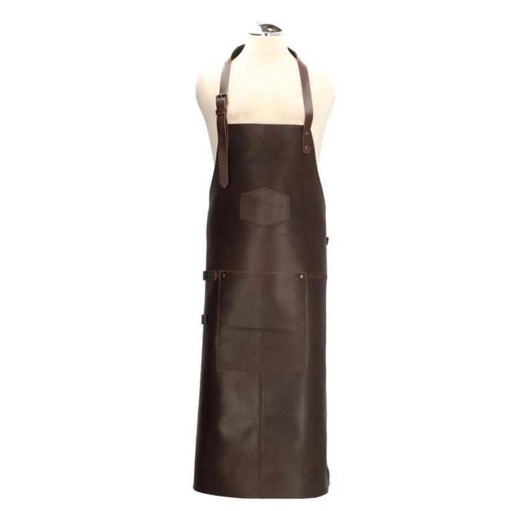 Leren schort Darkbrown, Huis en Inrichting, Keuken | Textiel, Nieuw, Verzenden