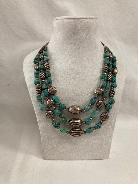 Sieraad - Zilver, Turquoise - India - 20e eeuw, Antiek en Kunst, Kunst | Niet-Westerse kunst