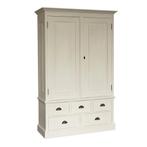 Landelijk Klassiek - Kledingkast Brighton - Hout - Wit, Huis en Inrichting, Nieuw, Grenenhout, Landelijk, klassiek, robuust, massief, Scandinavisch