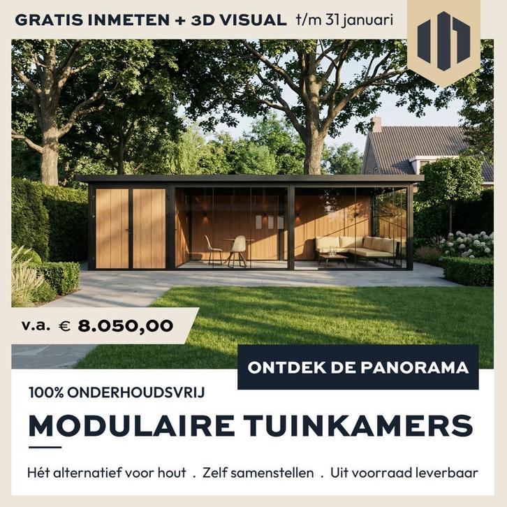 Luxe Tuinkamers en Overkappingen | Onderhoudsvrij | Voorraad, Tuin en Terras, Tuinhuizen, Nieuw, Met overkapping