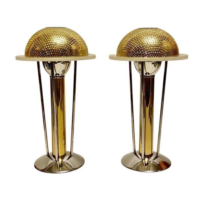 Mason Steady Flame Candle - Globe tafellamp (2) - messing en, Antiek en Kunst, Antiek | Lampen