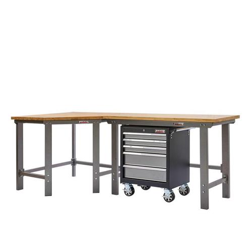 Werkbank hoekopstelling - Hoek werkbank 260 cm lang grijs, Doe-het-zelf en Verbouw, Werkbanken, Ophalen of Verzenden