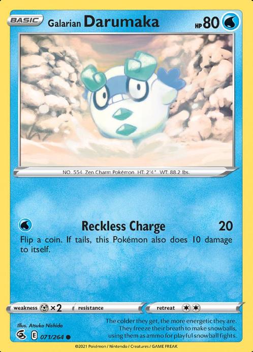 Galarian Darumaka 071/264 (Fusion Strike), Hobby en Vrije tijd, Verzamelkaartspellen | Pokémon, Losse kaart, Nieuw, Foil, Ophalen of Verzenden