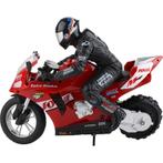 Bestuurbare stunt motor - RC - schaal 1:6 - rood - met licht