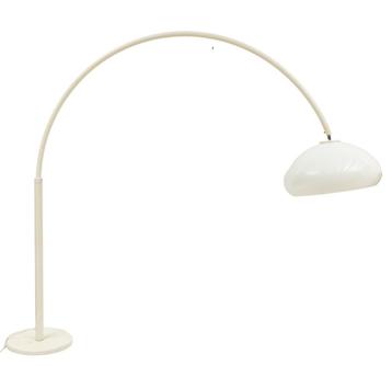 Een witgeëmailleerde booglamp in Arco-stijl voor Flos beschikbaar voor biedingen