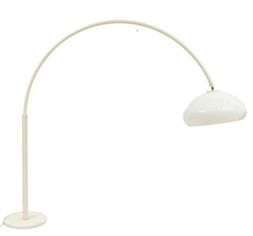 Een witgeëmailleerde booglamp in Arco-stijl voor Flos, Huis en Inrichting, Lampen | Hanglampen, Gebruikt, Kunststof, 75 cm of meer