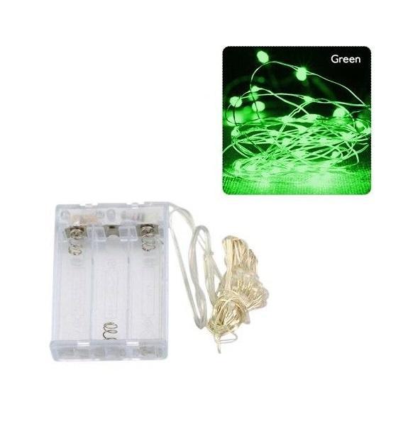 Kerstverlichting 10 Meter - Groen - Op Batterij, Diversen, Kerst, Nieuw, Ophalen of Verzenden