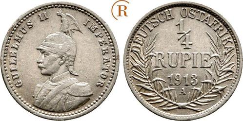 1/4 Rupie 1913 J Deutsch Ostafrika:, Postzegels en Munten, Munten | Europa | Niet-Euromunten, Verzenden