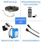 Led strips op batterij | LEDStrip op accu, Huis en Inrichting, Lampen | Overige, Nieuw, Verzenden