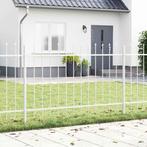 vidaXL Tuinschutting met Spits Toe Wit 15,3 x 0,8 m Staal, Verzenden, Nieuw, IJzer