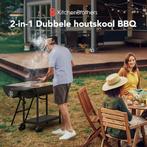 2dekans | KitchenBrothers 2-in-1 Houtskool BBQ XL met, Tuin en Terras, Ophalen of Verzenden, Zo goed als nieuw, KitchenBrothers