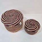 Hübsch - Mand (2) - Monarch Baskets - Natuurlijk/Red -, Antiek en Kunst