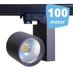 100x 30W LED Track Spot Spirit Zwart 3500K Warmwit + 100m