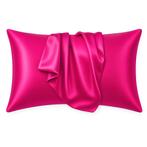 Satijnen kussensloop Fuchsia 60 x 70 cm hoofdkussen formaat, Ophalen of Verzenden, Nieuw