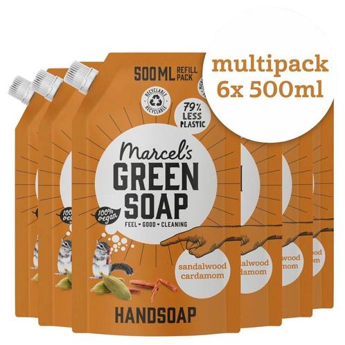 Marcels Green Soap Sandelwood & Cardemom Handzeep Navulling, Sieraden, Tassen en Uiterlijk, Uiterlijk | Lichaamsverzorging, Nieuw