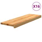 vidaXL Traptreden 16 st 80x30x2 cm massief eikenhout, Doe-het-zelf en Verbouw, Verzenden, Nieuw