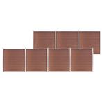 vidaXL Schutting 1218x186 cm HKC bruin, Tuin en Terras, Verzenden, Nieuw, Kunststof, 1 tot 2 meter