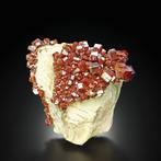 196g topkwaliteit vanadinit op matrix uit Mibladen, Marokko., Verzamelen, Mineralen en Fossielen