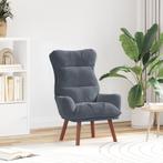 vidaXL Relaxstoel Donkergrijs Velours, Huis en Inrichting, Fauteuils, Verzenden, Nieuw