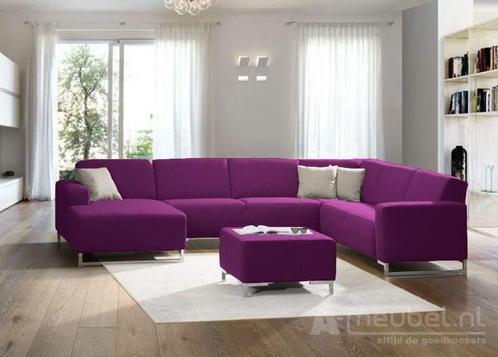 U-Bankstel Kerkdriel - u-banken - Paars, Huis en Inrichting, Banken | Sofa's en Chaises Longues, Nieuw, Stof
