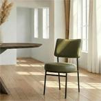 Leren eetkamerstoel Rondo - Toledo Olive (olijf/goen) -, Ophalen of Verzenden, Nieuw, Leer