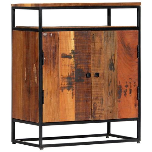 Bijzetkast 60x35x76 cm massief gerecycled hout en staal, Huis en Inrichting, Complete inboedels, Verzenden