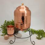 Puur koperen watertank ± 5 liter met standaard en 1 beker, Nieuw