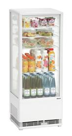 Bartscher Mini-koelvitrine 98L | Wit | 4 roosters | LED-verl, Ophalen of Verzenden, Nieuw