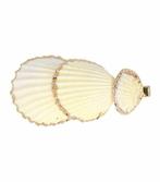 Haarspeld Duckklem Schelpen Ribbel Goud Creme, Verzenden, Nieuw