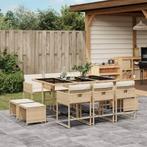 vidaXL 11-delige Tuinset met kussens poly rattan beige, Tuin en Terras, Meer dan 8 zitplaatsen, Nieuw, Tuinset, Verzenden