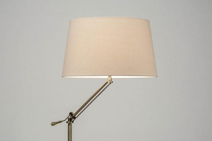 Rietveld Vloerlampen - Messing , Beige, Brons - Stof, Metaal, Huis en Inrichting, Lampen | Vloerlampen, Verzenden