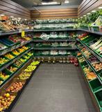 Groente stelling met 4 etages, spiegel en houten afwerking,