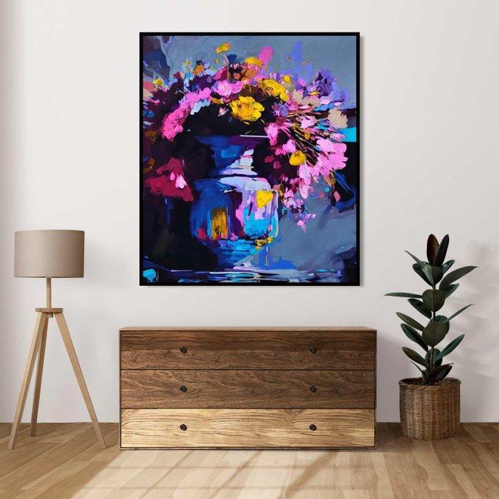 Daniel Bulimar Henciu (1976) - Vase with flowers, Antiek en Kunst, Kunst | Schilderijen | Modern