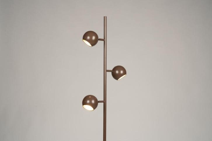 Rietveld Vloerlampen - Bruin, Goud - Metaal, Huis en Inrichting, Lampen | Vloerlampen, Verzenden