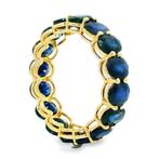 Ring - 14 karaat Geel goud - 7.03ct. tw. Saffier, Nieuw