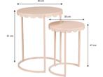 Mica Decorations Lara Bijzettafel - Set van 2 - H51 x Ø40 cm, Verzenden, Nieuw