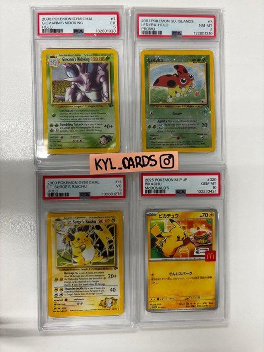 Pokémon - 4 Graded card - Nidoking, Ledyba, Raichu, Pikachu, Hobby en Vrije tijd, Verzamelkaartspellen | Pokémon