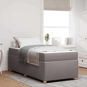 vidaXL Bedframe met matras met matras Taupe 90 x 200 cm Stof beschikbaar voor biedingen